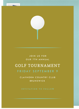 'Tee Time' Golf Save the Date