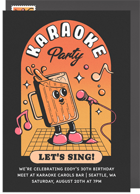 'Karaoke Party!' Entertaining Invitation