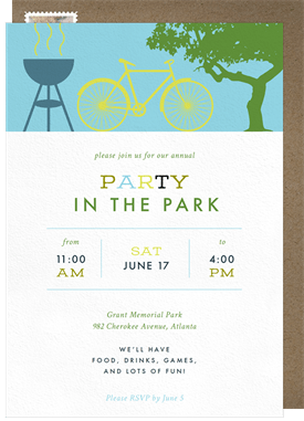'Park Party' Business Invitation