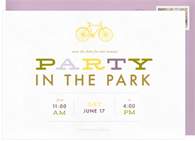 'Park Party' Entertaining Save the Date
