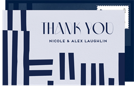 'Geometric Brushstrokes' Wedding Thank You Note