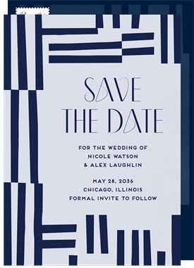 'Geometric Brushstrokes' Wedding Save the Date