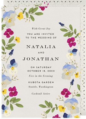 'Pressed Petals' Wedding Invitation