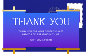 'Die Cut Torah' Bar Mitzvah Thank You Note