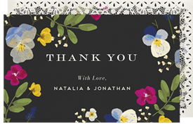 'Pressed Petals' Wedding Thank You Note