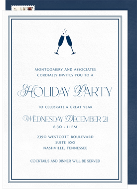 'Champagne Toast' Business Holiday Party Invitation