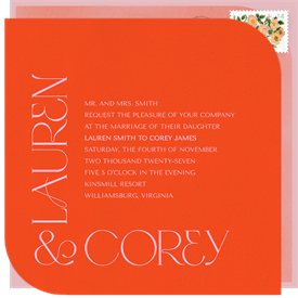 'Bright and Bold' Wedding Invitation