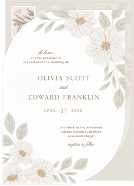 'Offset Florals' Wedding Invitation