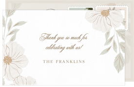 'Offset Florals' Wedding Thank You Note