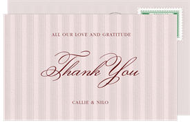 'Serene Stripes' Wedding Thank You Note