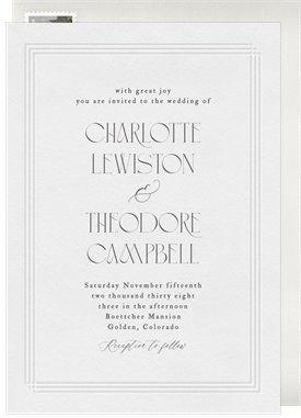 'Classic Letterpress Frame' Wedding Invitation