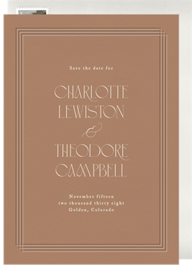 'Classic Letterpress Frame' Wedding Save the Date