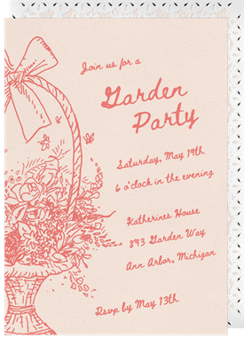 'Whimsical Basket' Garden party Invitation