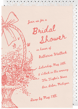 'Whimsical Basket' Bridal Shower Invitation