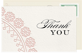 'Letterpress Lace' Wedding Thank You Note