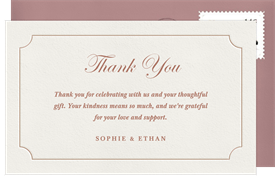 'Elegant Wildflower Wreath' Wedding Thank You Note
