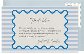 'Stripes and Scallops' Wedding Thank You Note