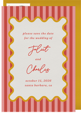 'Stripes and Scallops' Wedding Save the Date