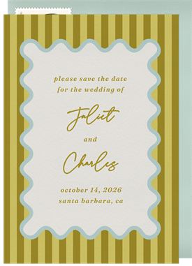 'Stripes and Scallops' Wedding Save the Date