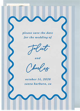 'Stripes and Scallops' Wedding Save the Date