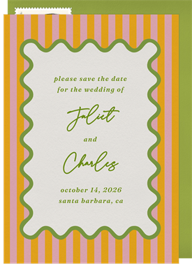 'Stripes and Scallops' Wedding Save the Date