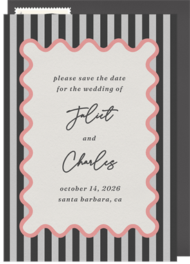 'Stripes and Scallops' Wedding Save the Date