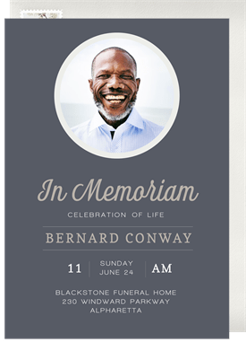 'Circle Frame' Memorial Invitation