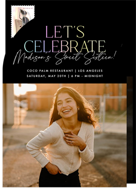 'Glam Arch' Sweet 16 Invitation