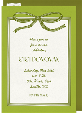 'Retro Ribbon' Entertaining Invitation