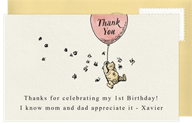 'Balloon Float' Kids Birthday Thank You Note