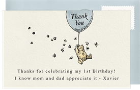 'Balloon Float' Kids Birthday Thank You Note