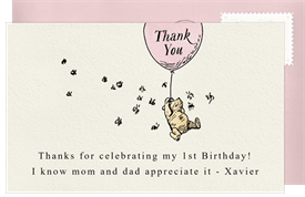 'Balloon Float' Kids Birthday Thank You Note