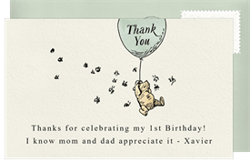 'Balloon Float' Kids Birthday Thank You Note