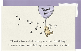 'Balloon Float' Kids Birthday Thank You Note
