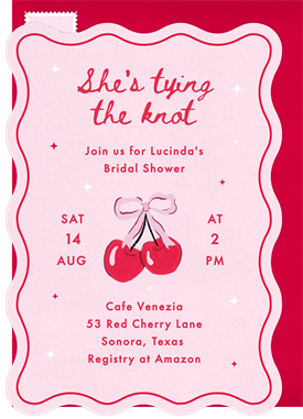 'Sweet Cherries' Bridal Shower Invitation