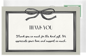 'Retro Ribbon' Wedding Thank You Note