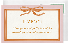 'Retro Ribbon' Wedding Thank You Note
