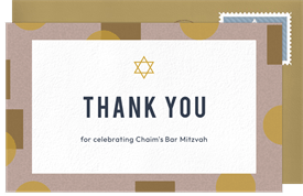 'Geo Frame' Bar Mitzvah Thank You Note