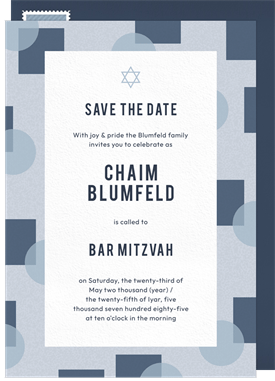 'Geo Frame' Bar Mitzvah Save the Date
