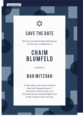 'Geo Frame' Bar Mitzvah Save the Date