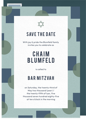 'Geo Frame' Bar Mitzvah Save the Date