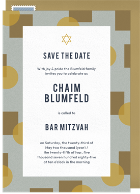 'Geo Frame' Bar Mitzvah Save the Date