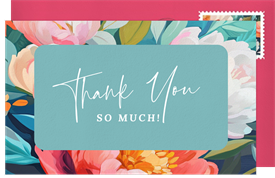'Vibrant Floral Arch' Bat Mitzvah Thank You Note