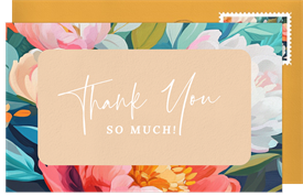 'Vibrant Floral Arch' Bat Mitzvah Thank You Note