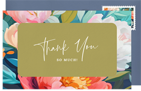 'Vibrant Floral Arch' Adult Birthday Thank You Note
