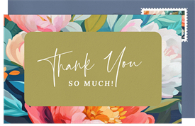 'Vibrant Floral Arch' Bat Mitzvah Thank You Note
