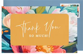 'Vibrant Floral Arch' Bat Mitzvah Thank You Note