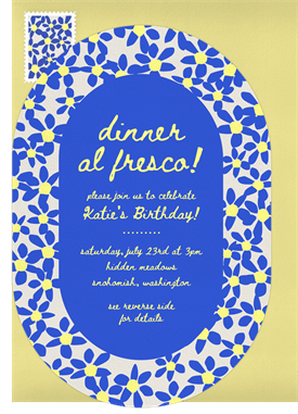 'Funky Blooms' Adult Birthday Invitation