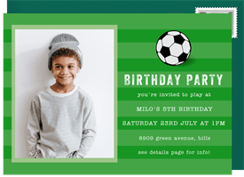 'Soccer Party' Kids Birthday Invitation