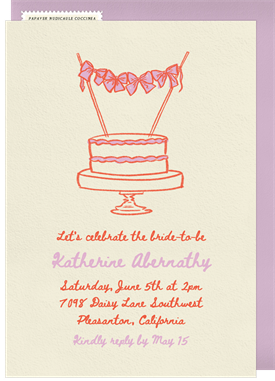 'Ribboned Cake' Bridal Shower Invitation